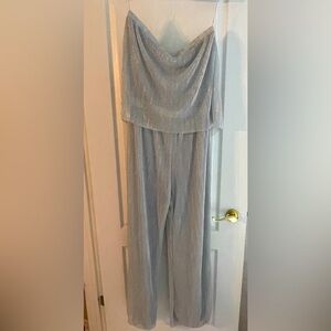 Deluc Silver Strapless Jumpsuit